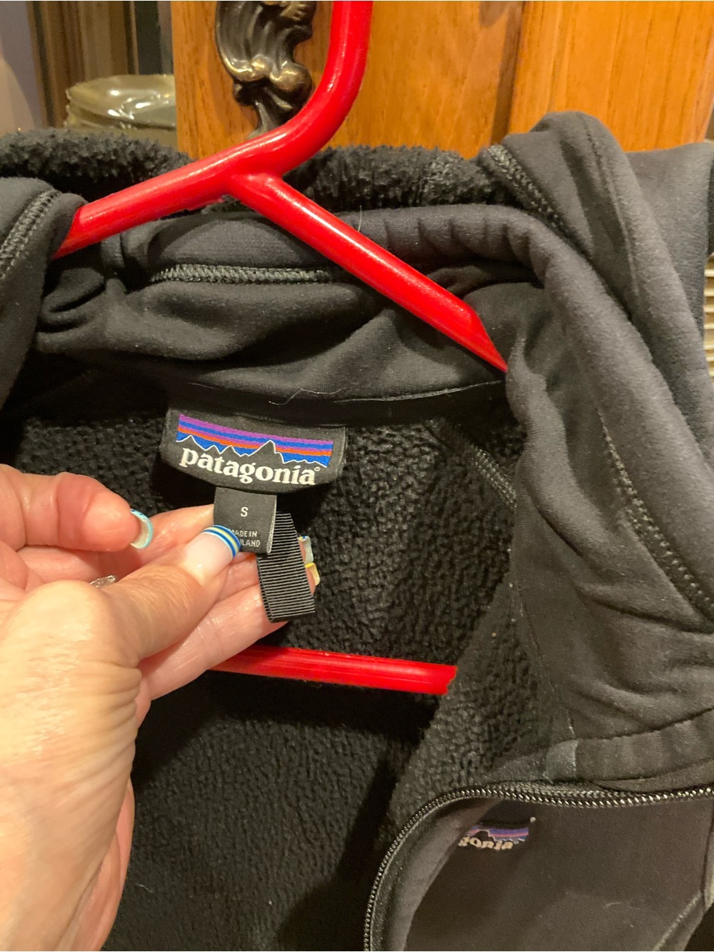 Patagonia Black Full-Zip Hooded Fleece Small Gray Black - Picture 3 of 4